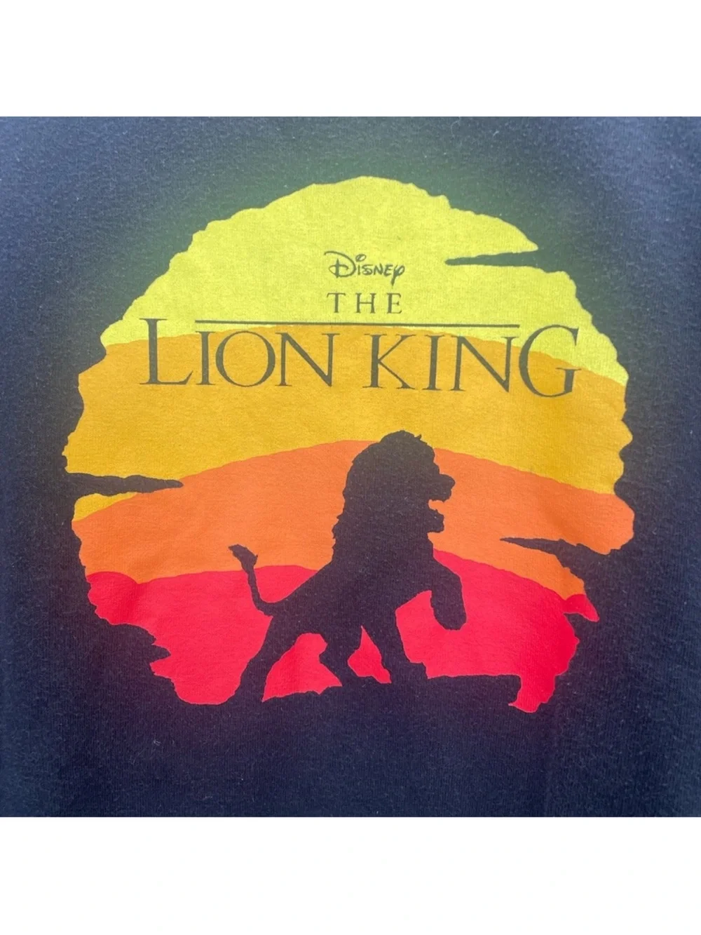 Disney The Lion King Graphic Logo Black Cropped Long Sleeve Sweatshirt Size L